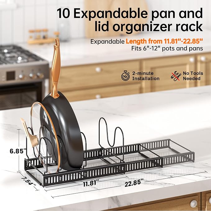 MUDEELA 2 Pack Pots and Pans Organizer Rack - Image 2
