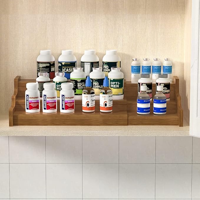 Bamboo Spice Rack Cabinet Organizer - Image 3