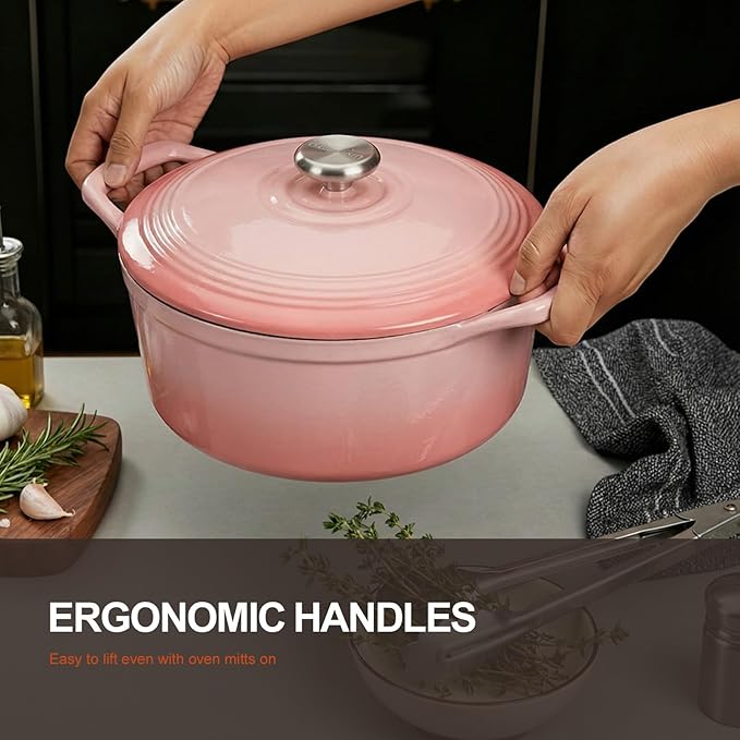 Overmont Enameled Cast Iron Dutch Oven - Image 3
