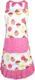 G2PLUS Aprons for Women with Pockets, 29 x 21 Inch Extra Long Ties Cupcake Apron by G2PLUS
