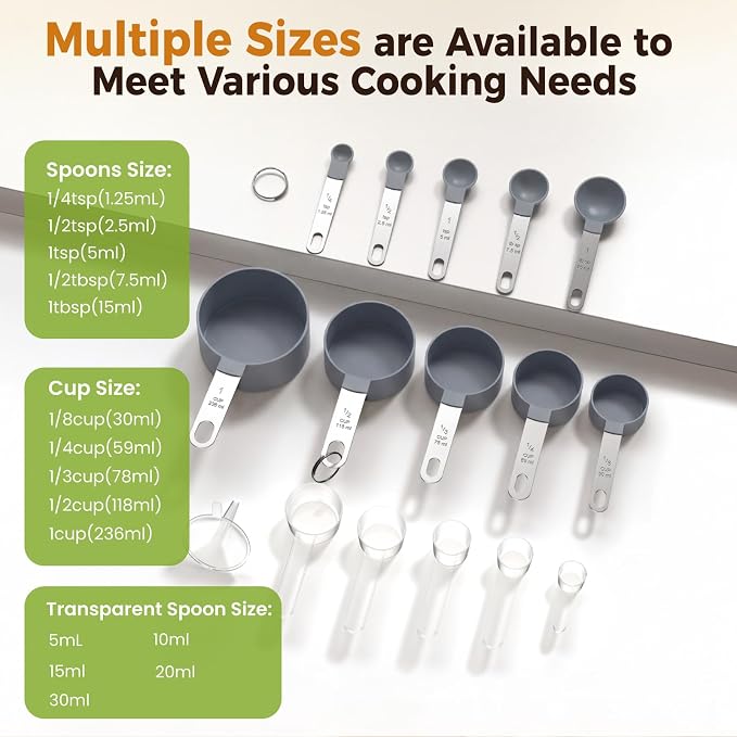 16PCS Measuring Cups and Spoons Set, Measuring Spoon Set - Image 5