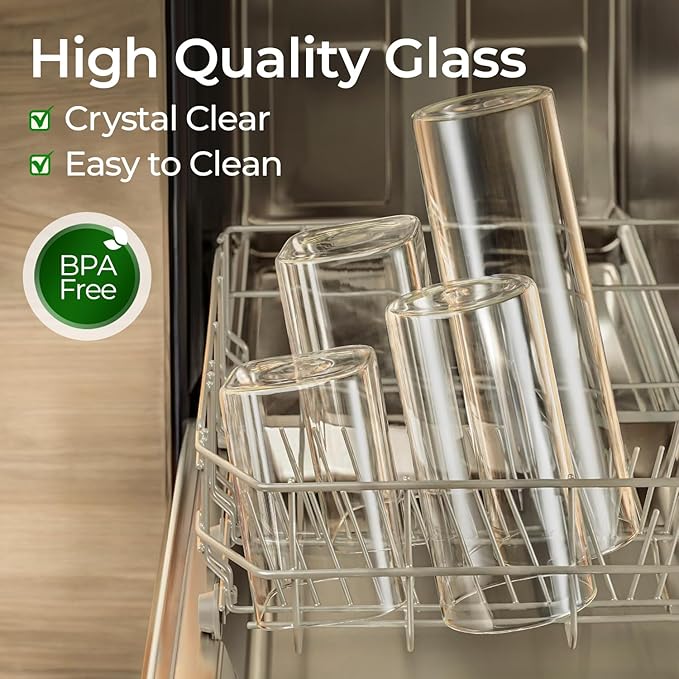 ComSaf Airtight Glass Food Storage Jars Set of 6, 0.6 Qt Clear Glass Food - Image 4