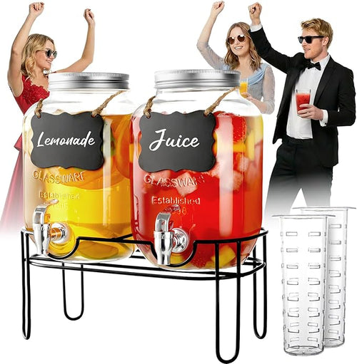 1 Gallon Glass Drink Dispensers by Vsonker