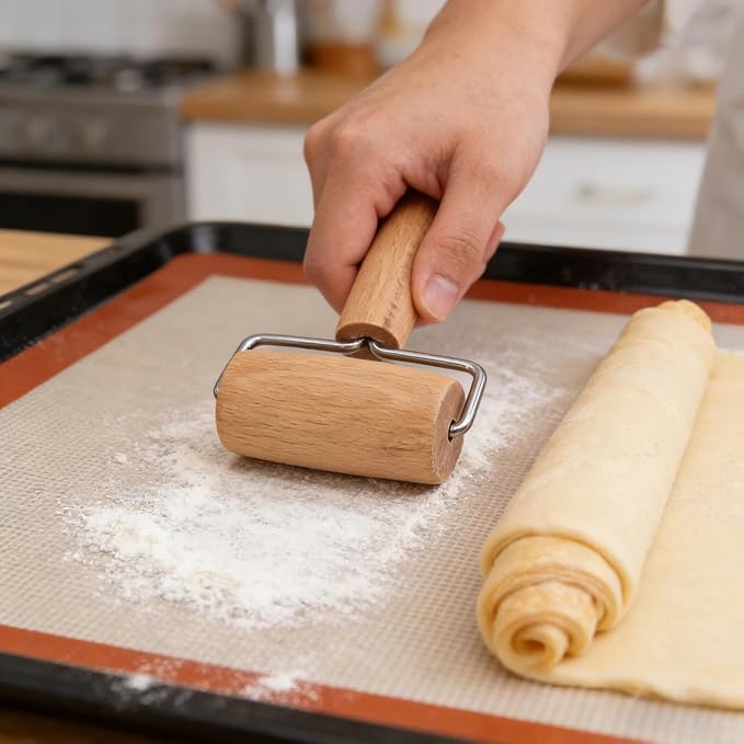 Small Rolling Pin, Wooden Dough Roller, Non-Stick Pizza Roller, T Type Rolling - Image 10