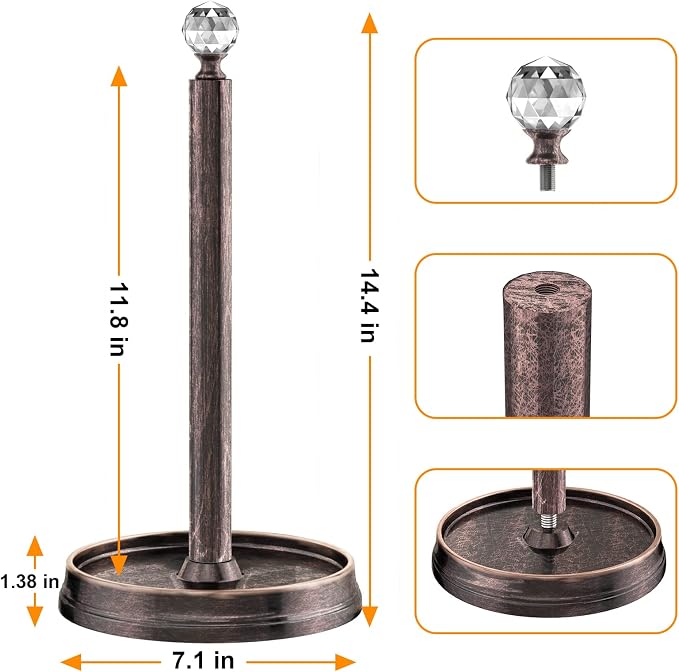 Kasunto Paper Towel Holder Steel Paper Towel Holder countertop，Paper Towel - Image 2
