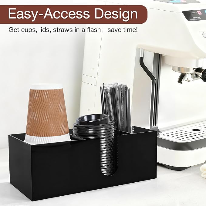 Acrylic Coffee Cup Holder for Countertop, 3 Slots Acrylic Coffee Bar - Image 3