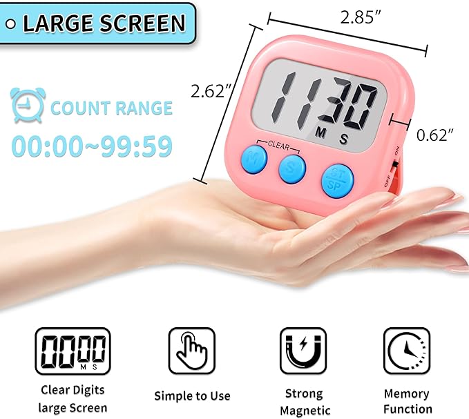 Timer for Kids Teachers Supplies Digital Kitchen Timers for Cooking Large - Image 5