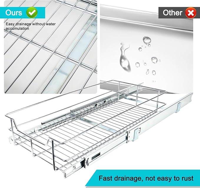 Pull Out Cabinet Organizer 20" W X 17" D, Slide Out Drawers - Image 7