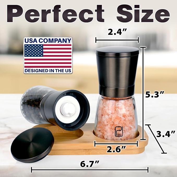 Premium Salt and Pepper Grinder Set - 5 oz - Image 3