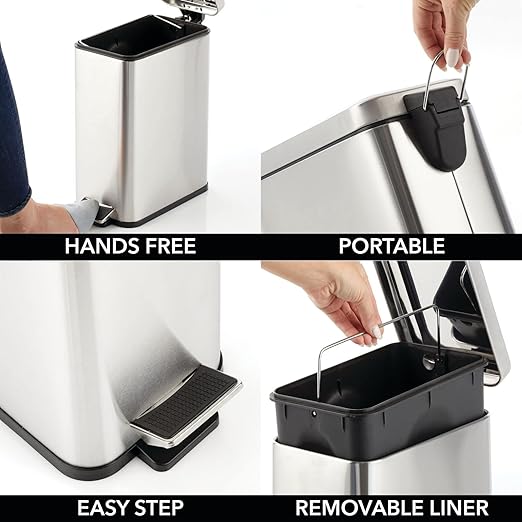 mDesign Pedal Bin — Waste Bin - Image 3