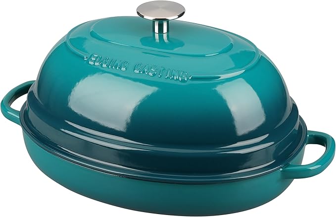 EDGING CASTING Enameled Oval Cast Iron Dutch Oven Pot by EDGINGCOOKWARE