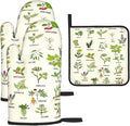 Cute Herbs Botanic Garden Plants Oven Mitts and Pot Holders Sets Heat Resistant by Unknown