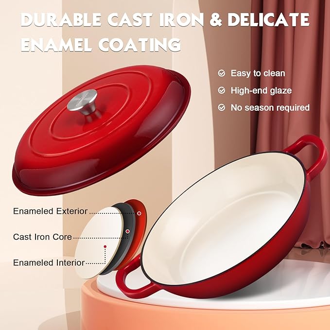 Overmont Enameled Cast Iron Dutch Oven - Image 2