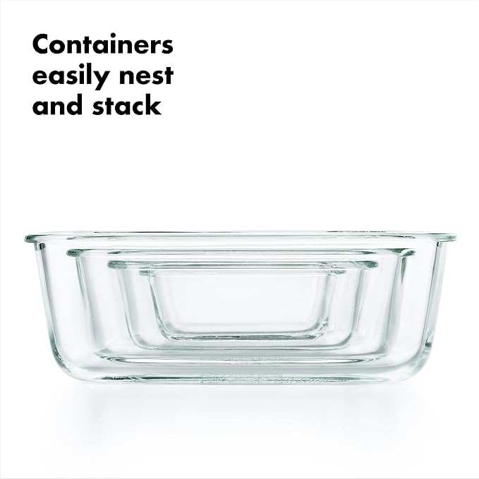 OXO Good Grips 3.5 Cup Smart Seal Glass Rectangle Food Storage Container - Image 5