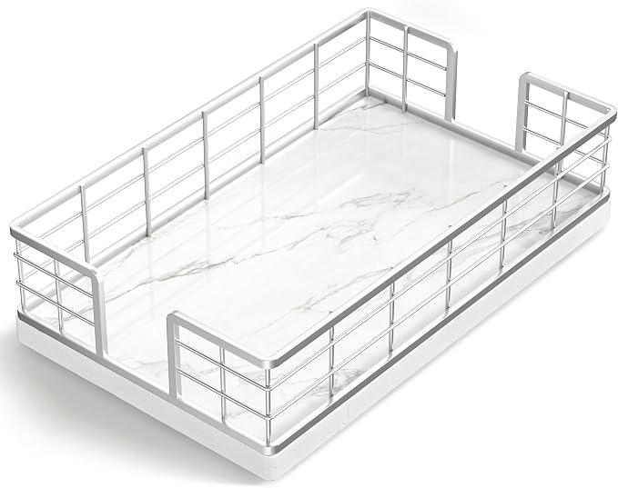 Wican Marble Guest Towel Holder Tray by Wican