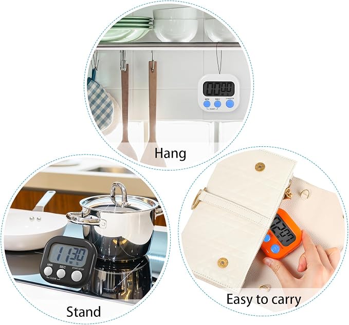 Weewooday 50 Pcs Large Classroom Timers Stopwatch Magnetic Kitchen Digital - Image 4