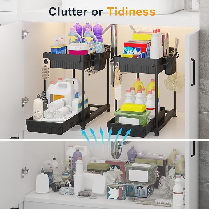 Sevenblue 2 Pack Multi-Purpose Under Sink Organizers and Storage, 2026 Pull Out - Image 2