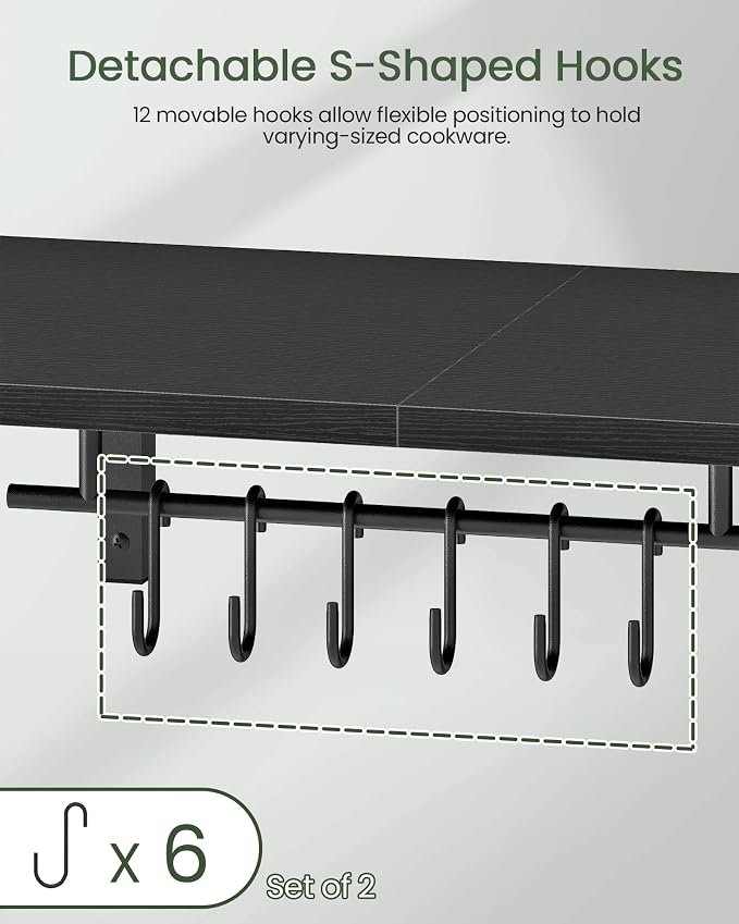 CHOEZON Wall-Mounted Pot Racks, Floating Shelves, Vintage Pot Hangers - Image 6