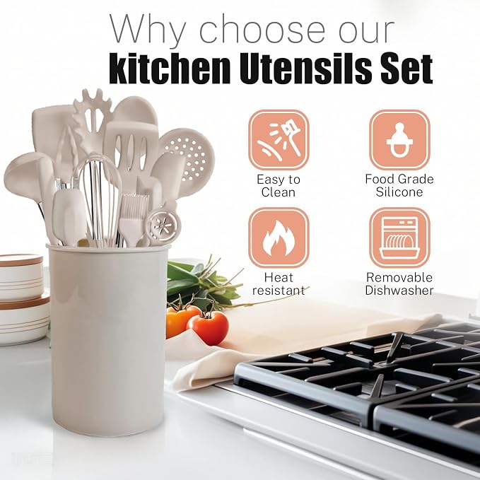 Silicone Kitchen Cooking Utensils Set - Image 5