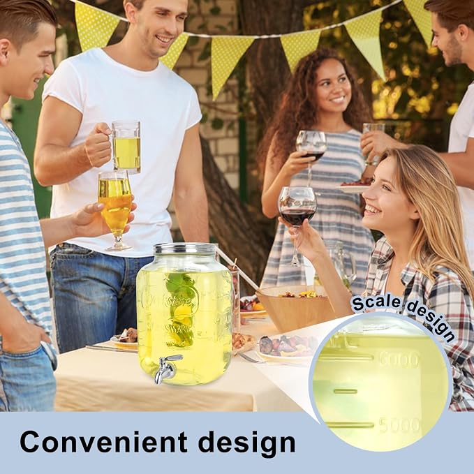 2 Gallon Glass Drink Dispensers - Image 5