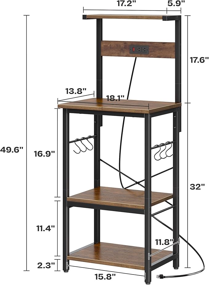 SUPERJARE 4 Tier Bakers Rack - Image 7
