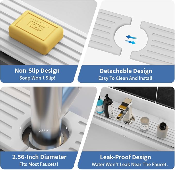 Stone Faucet Mat for Kitchen Sink, Water Absorbing Sink Water Splash Guard - Image 7