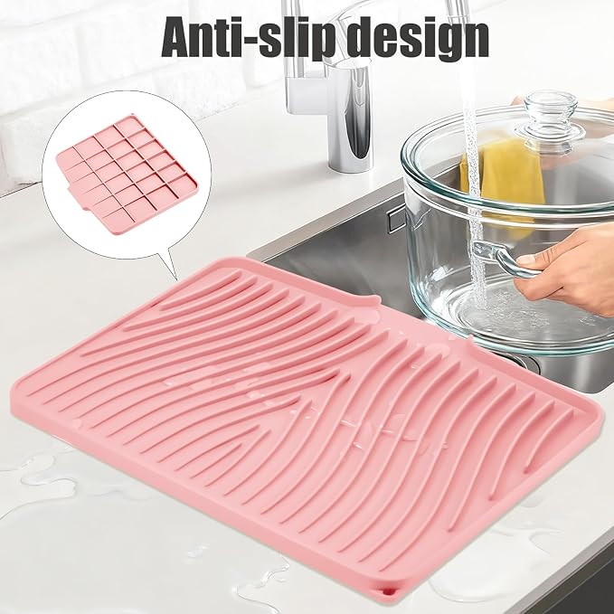 TIKNIK Silicone Dish Drying Mat, Stone Drying Mat - Image 3