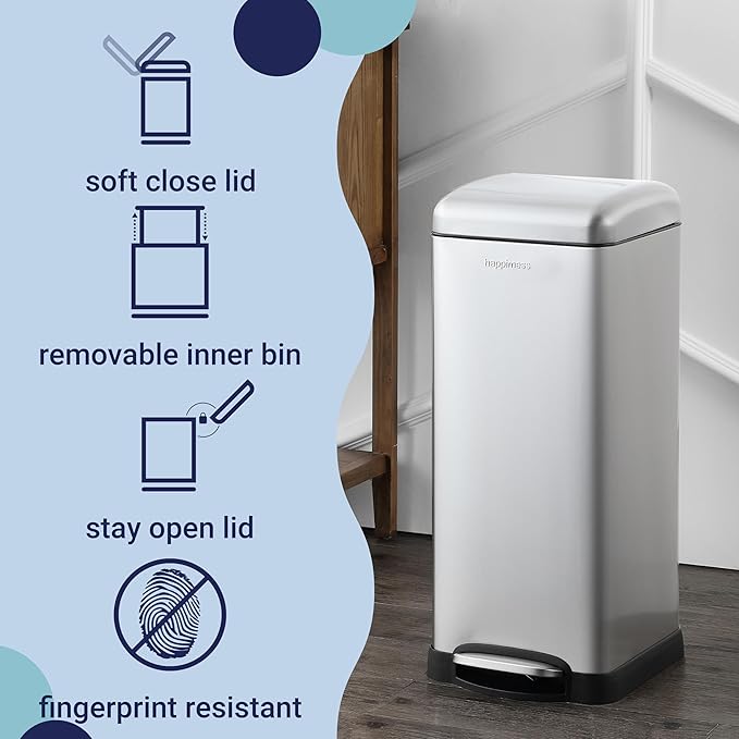 happimess HPM1007D Betty Retro 8-Gallon Step-Open Trash Can - Image 3