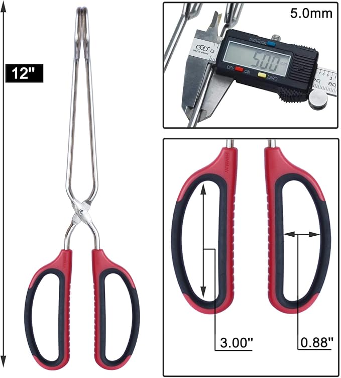 HINMAY Stainless Steel Scissor Tongs - Image 3