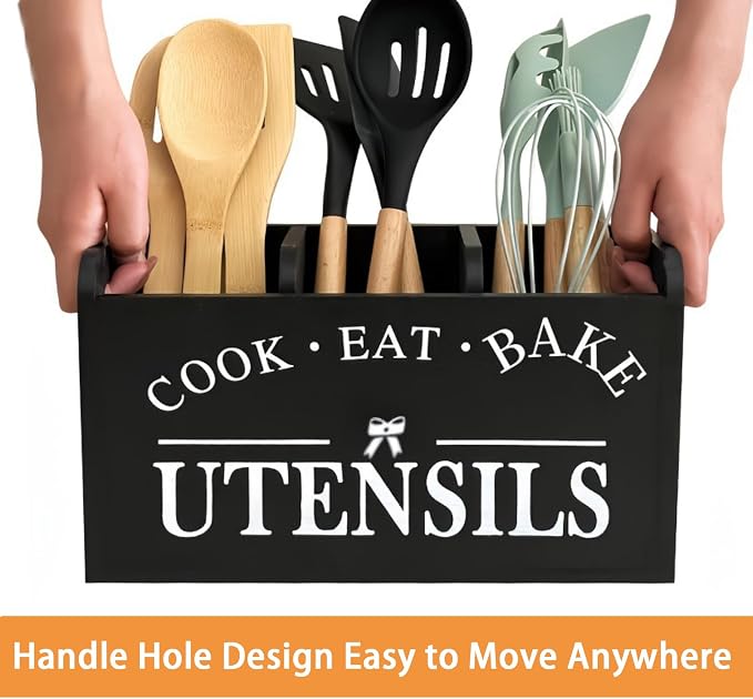 Utensil Holder, Wooden Utensil Holder - Image 7