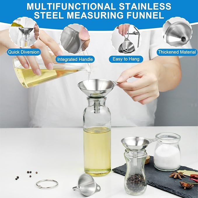 Measuring Cups and Spoons Set 21 Piece, 11 Stainless Steel Nesting Measuring - Image 6