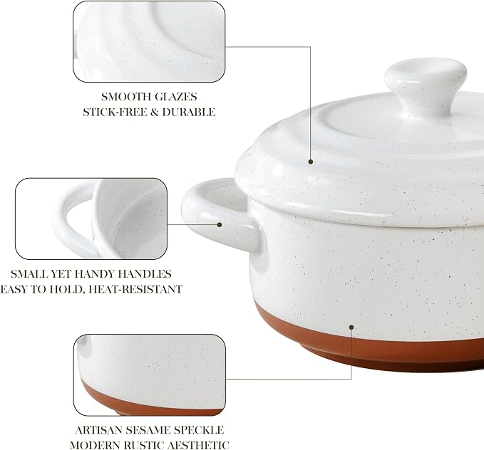 MALACASA Mini Cocotte Set - 12 OZ Small Casserole Dishes - Image 5