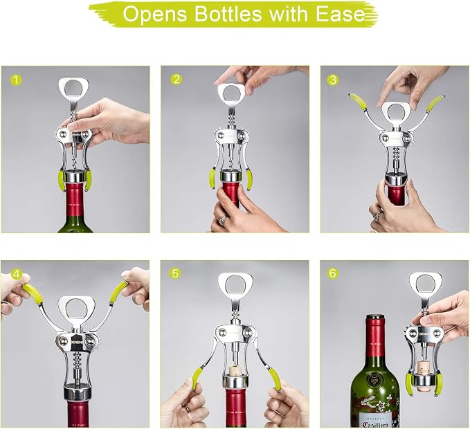 Beneno Wine Opener, Zinc Alloy Premium Wing Corkscrew - Image 2