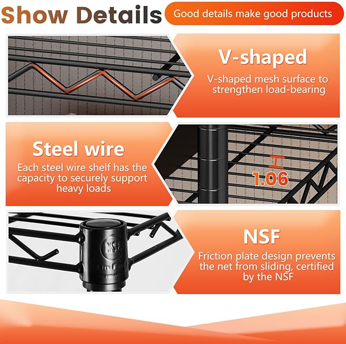 BestOffice | 6-Tier Wire Storage Shelves - Image 6