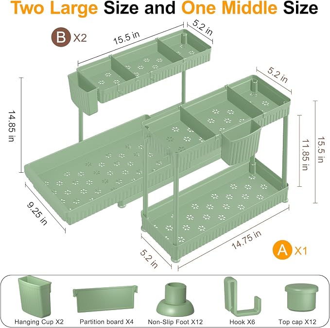 Sevenblue 3 Pack Multi-Purpose Under Sink Organizers and Storage, 2026 L-Shaped - Image 6