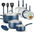 NutriChef 14-Piece Navy Blue Nonstick Cookware Set by NutriChef%E2%84%A2Kitchen