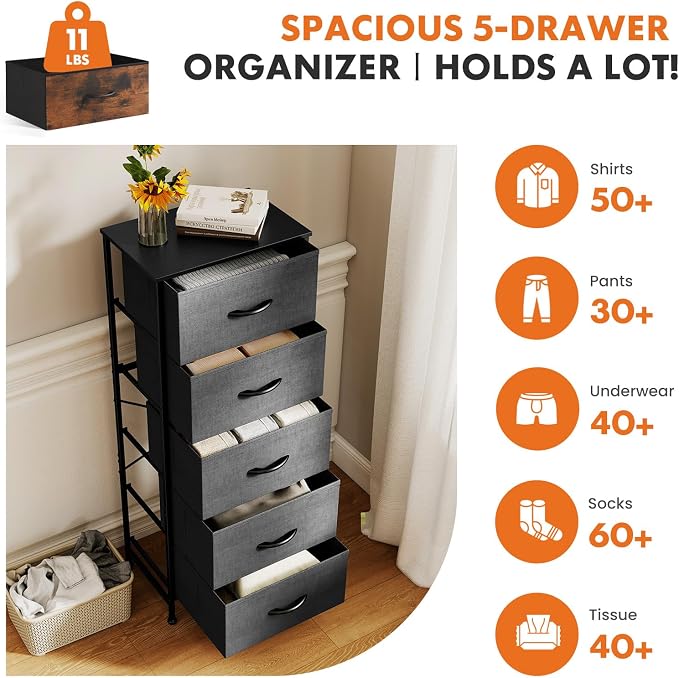 Sweetcrispy 5 Drawer Dresser - Image 4