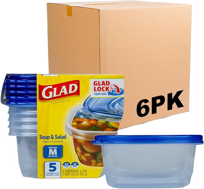 Glad GladWare Medium Rectangle Food Storage Containers by GladTrashFoodStorage