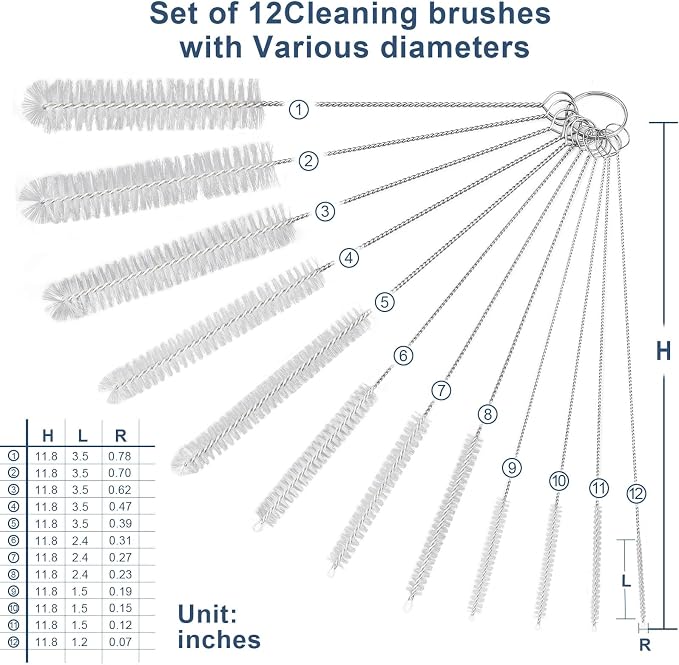 Ixiaoyoo Straw Cleaner Brush Set, 12-Piece 11.8 Inch Long Botthle Cleaning Brush - Image 8