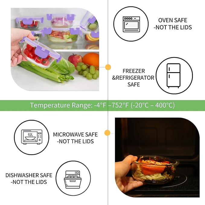 HOMBERKING Glass Food Storage Containers - Image 3