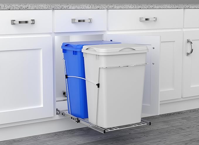 Rev-A-Shelf RV-18KD-11RC-S Double Pullout Trash Can - Image 6