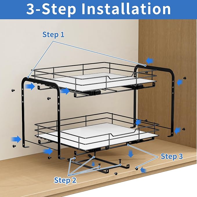 BOIVSHI 2-Tier Pull Out Spice Rack, Spice Rack Organizer, Pull Out Spice Racks - Image 7