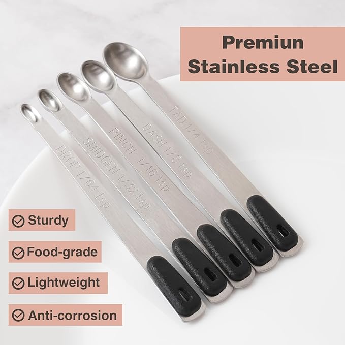 Mini Measuring Spoons Set, Tiny Stainless Steel Measure Teaspoons - Image 3