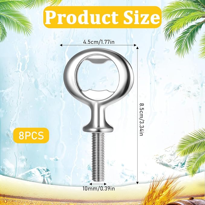Metal Bottle Opener Kit 8 Pcs Stainless Blank Bottle Openers Inserts Hardware - Image 3
