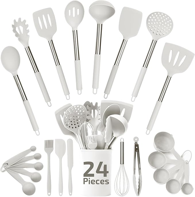 Silicone Kitchen Utensils Set by CulinaryCouture