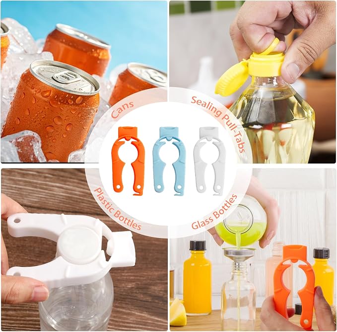 6-Pack Plastic Bottle Cap Opener, 3-in-1 Multi-Purpose Gripper Water Bottle - Image 6