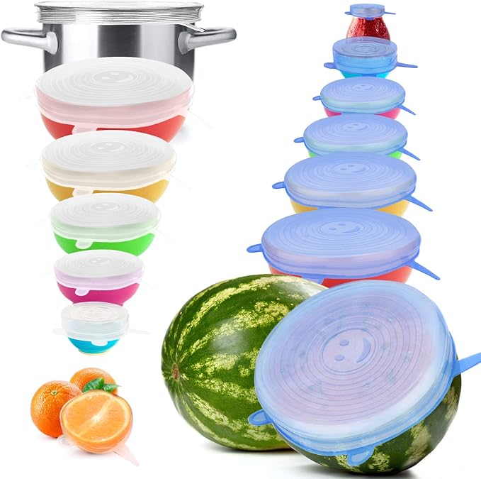 YXYL 14 PCS Reusable Silicone Stretch and Seal Lids by YXYL