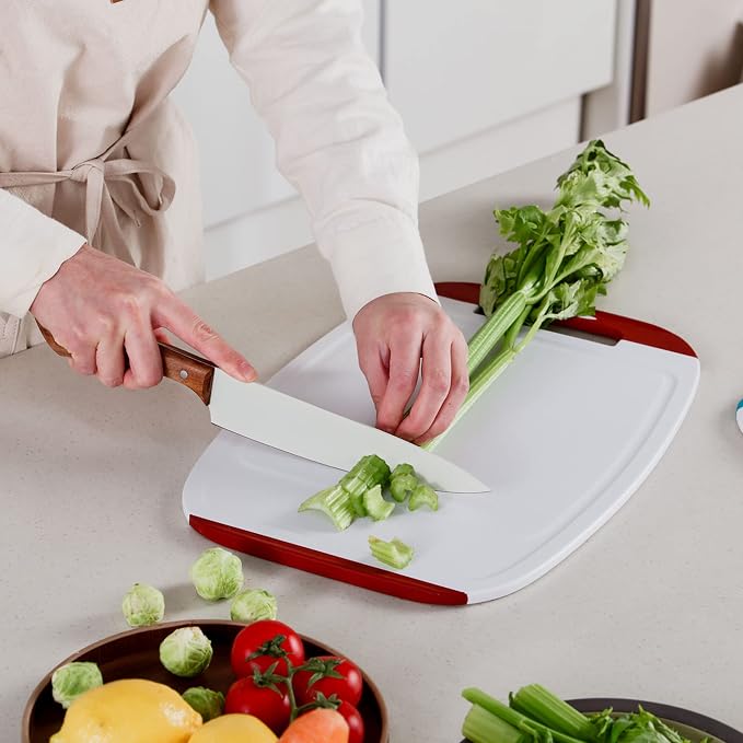 Neoflam Microban Antimicrobial Plastic Cutting Board 3 Sets, BPA Free, Non-Slip - Image 4