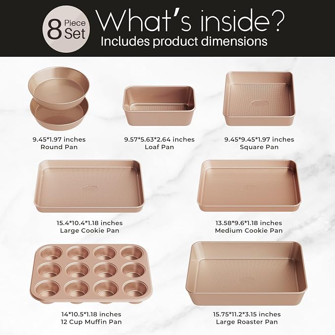 Baking Pans Set 8-Piece Bakeware Sets, Baking Sets - Image 7