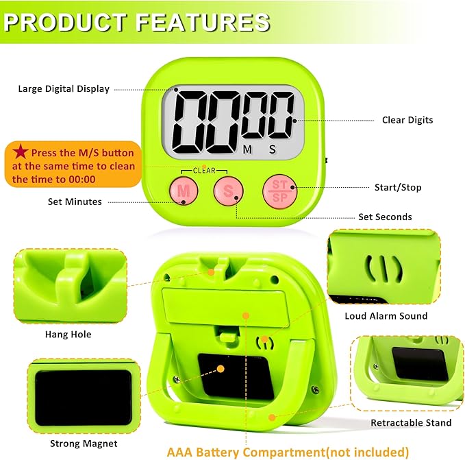 ZILLEEN Classroom Timer for Kids Teachers 2 Pack Digital Timers - Image 7